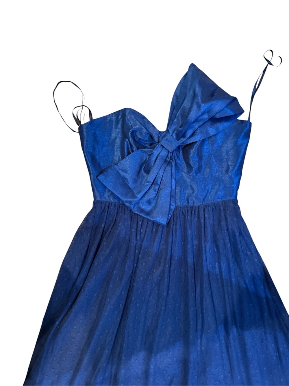 NWT Hutch Tulle Blue Bow Strapless Tiered Wedding Guest Cocktail Midi Dress 6 - Picture 8 of 9
